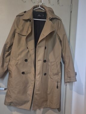 Coach Men's Beige Double-Breasted Trench Coat